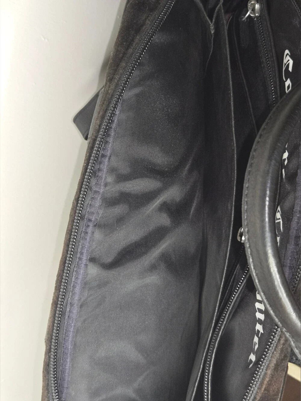 Vintage Y2K Juicy Couture Black Velour Leather Laptop Bag Messenger Briefcase